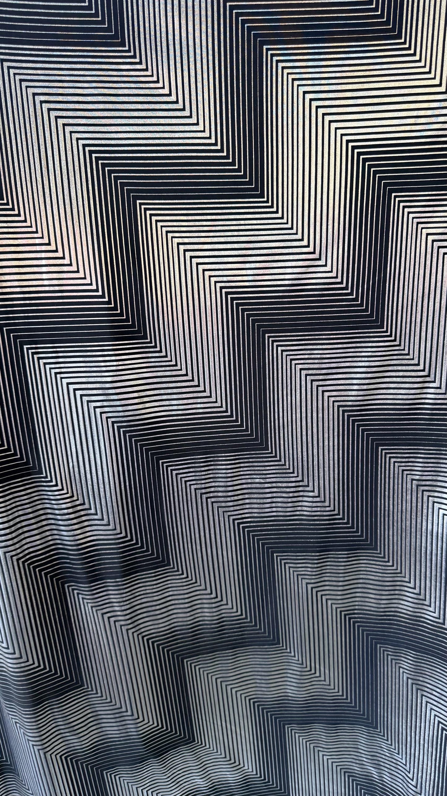 New 3D Pattern Geometric design on metallic poly spandex 2-way stretch 58/60” Sold by the YD. Ships worldwide from Los Angeles California