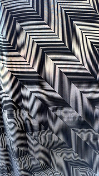 New 3D Pattern Geometric design on metallic poly spandex 2-way stretch 58/60” Sold by the YD. Ships worldwide from Los Angeles California