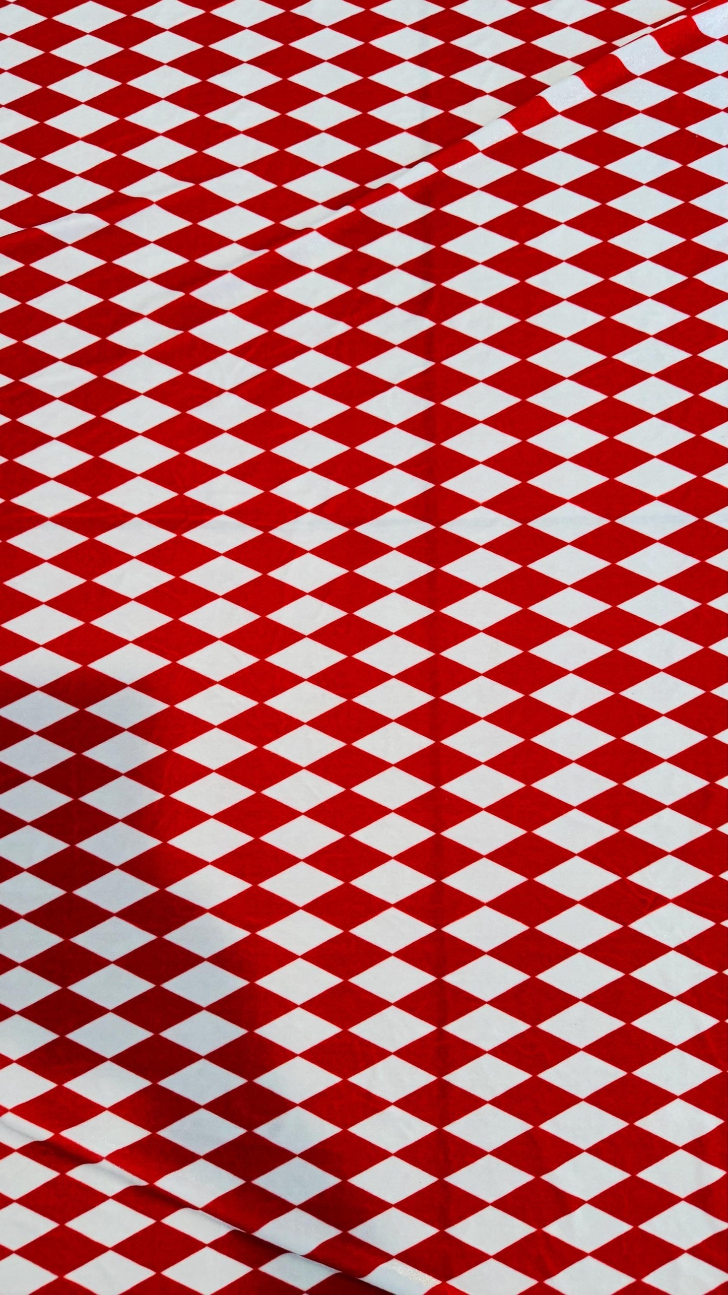 Diamond Harlequin design White/Black and White/Red print on great quality of nylon power mesh 4-way stretch 58/60”