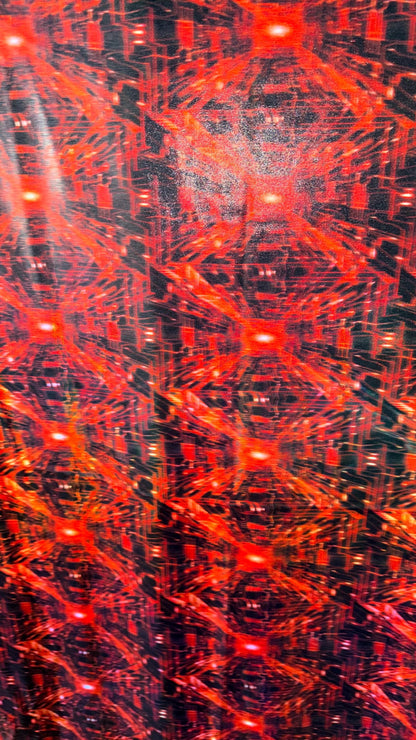 New 3D Geometric Design On Iridescent Metallic Nylon Spandex  4-Way Stretch 58/60" Sold By The YD. Ships Worldwide From Los Angeles CA