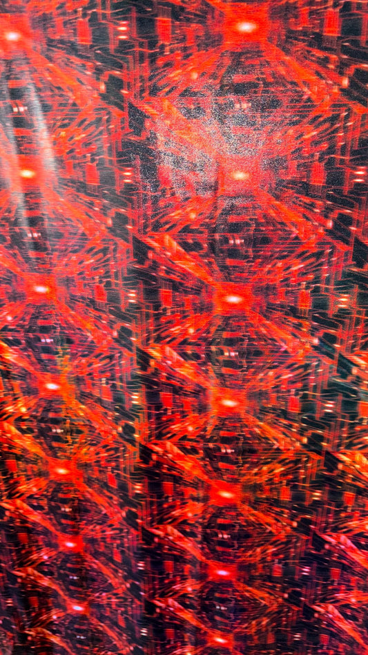 New 3D Geometric Design On Iridescent Metallic Nylon Spandex  4-Way Stretch 58/60" Sold By The YD. Ships Worldwide From Los Angeles CA