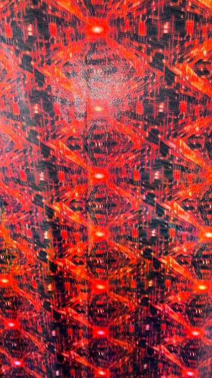New 3D Geometric Design On Iridescent Metallic Nylon Spandex  4-Way Stretch 58/60" Sold By The YD. Ships Worldwide From Los Angeles CA