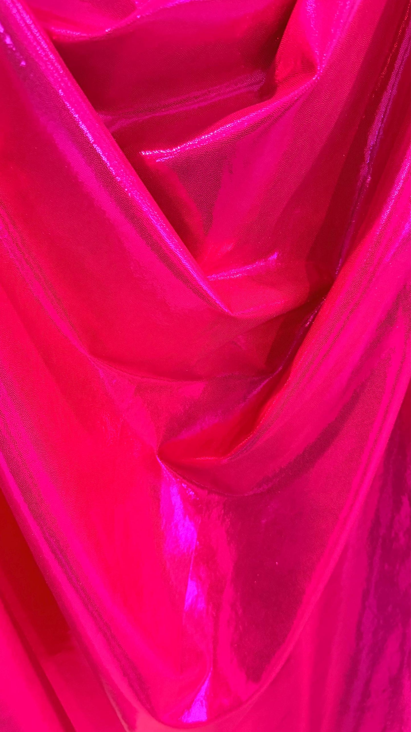 Foggy foil Red/Fuchsia and Hot pink/Fuchsia metallic nylon spandex 4way 58/60" Sold by the YD. Ships worldwide from Los Angeles California