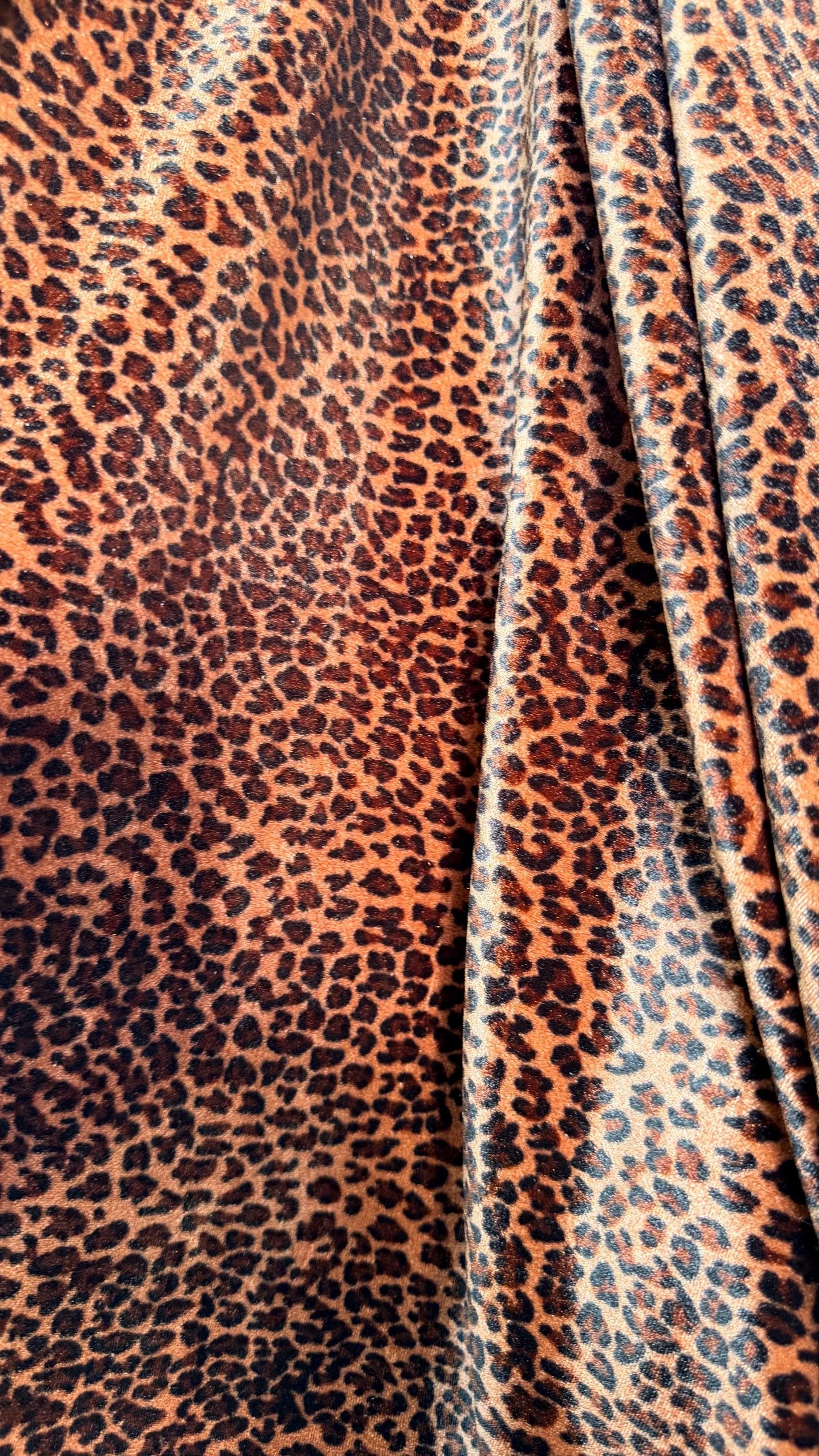 Cheetah Exotic design print on heavy velvet 4way stretch 58/60" Sold by the YD. Ships worldwide from Los Ángeles California USA.