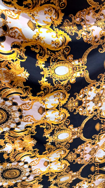 New Luxury modern Brand fashion design print on nylon spandex 4-way stretch 58/60” Sold by the YD. Ships worldwide from Los Angeles Californ