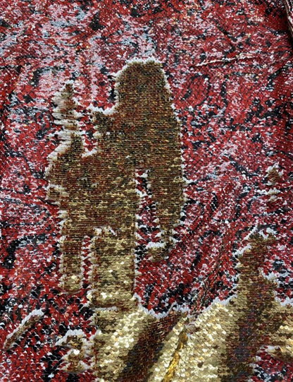 New Exotic snake design print on reversible flip up sequins 2tone sequins on spandex base 2-way stretch 55/57” Sold by the YD.