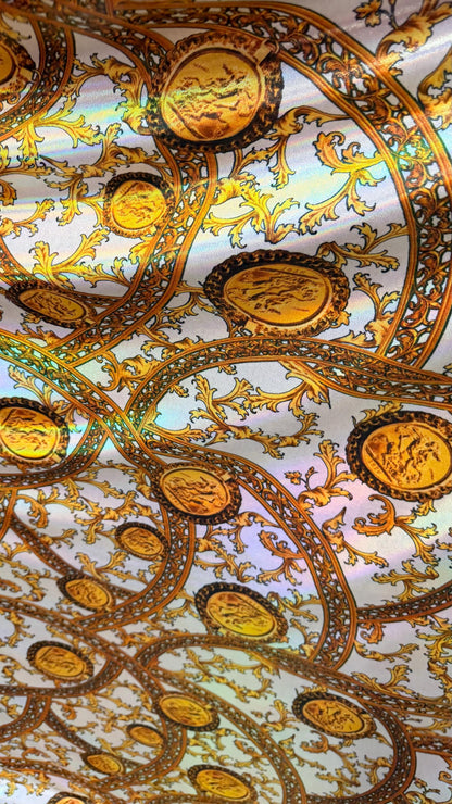 New Fashion brand design on Iridescent metallic nylon spandex 4-way stretch 58/60” Sold by the YD. Ships worldwide from Los Angeles CA