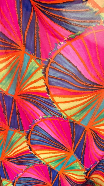 New Geometric Abstract design Multicolor print on great quality of power mesh nylon  spandex 4-way stretch 58/60” Sold by the YD.