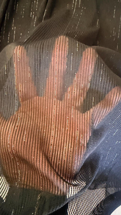 New Metallic mesh Yayi design Black/silver see through fabric 2-way stretch 58/60” Sold by the YD. Ships Worldwide from Los Angeles Californ