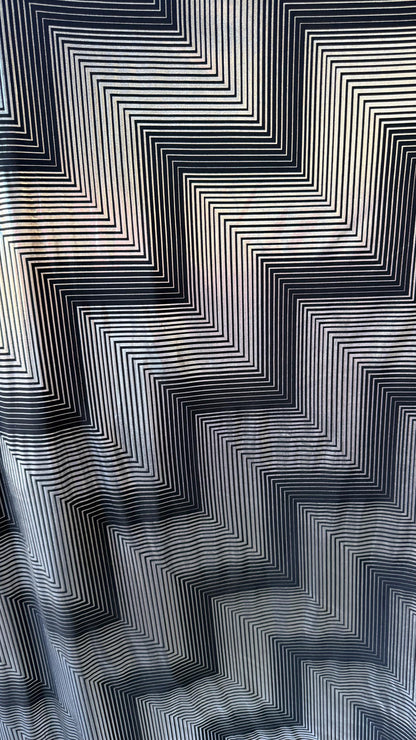 New 3D Pattern Geometric design on metallic poly spandex 2-way stretch 58/60” Sold by the YD. Ships worldwide from Los Angeles California