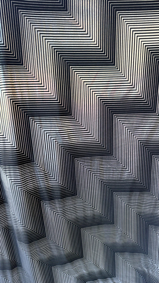 New 3D Pattern Geometric design on metallic poly spandex 2-way stretch 58/60” Sold by the YD. Ships worldwide from Los Angeles California