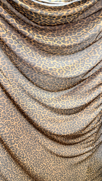 New Cheetah Exotic Animal print design on nylon power mesh 4way stretch 58/60” Sold by the YD. Ships worldwide from Los Angeles California
