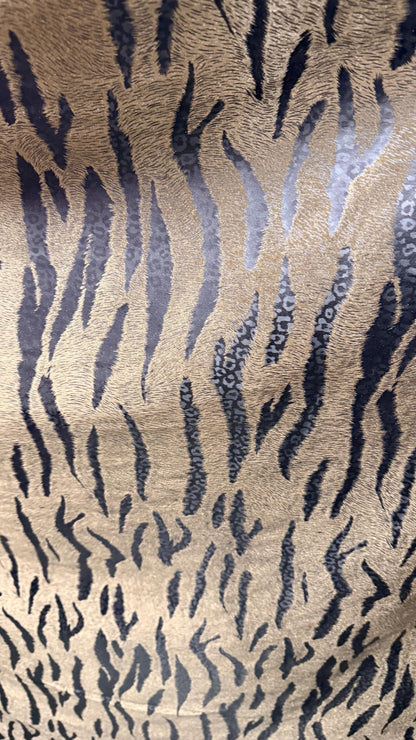 New Exotic Tiger design brown/black heavy stretch velvet 4way 420 gsm 58/60" Sold by the YD. Ships worldwide from Los Angeles California USA