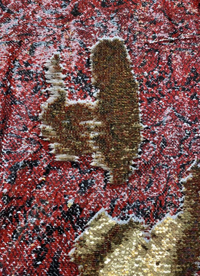 New Exotic snake design print on reversible flip up sequins 2tone sequins on spandex base 2-way stretch 55/57” Sold by the YD.