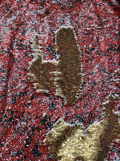 New Exotic snake design print on reversible flip up sequins 2tone sequins on spandex base 2-way stretch 55/57” Sold by the YD.