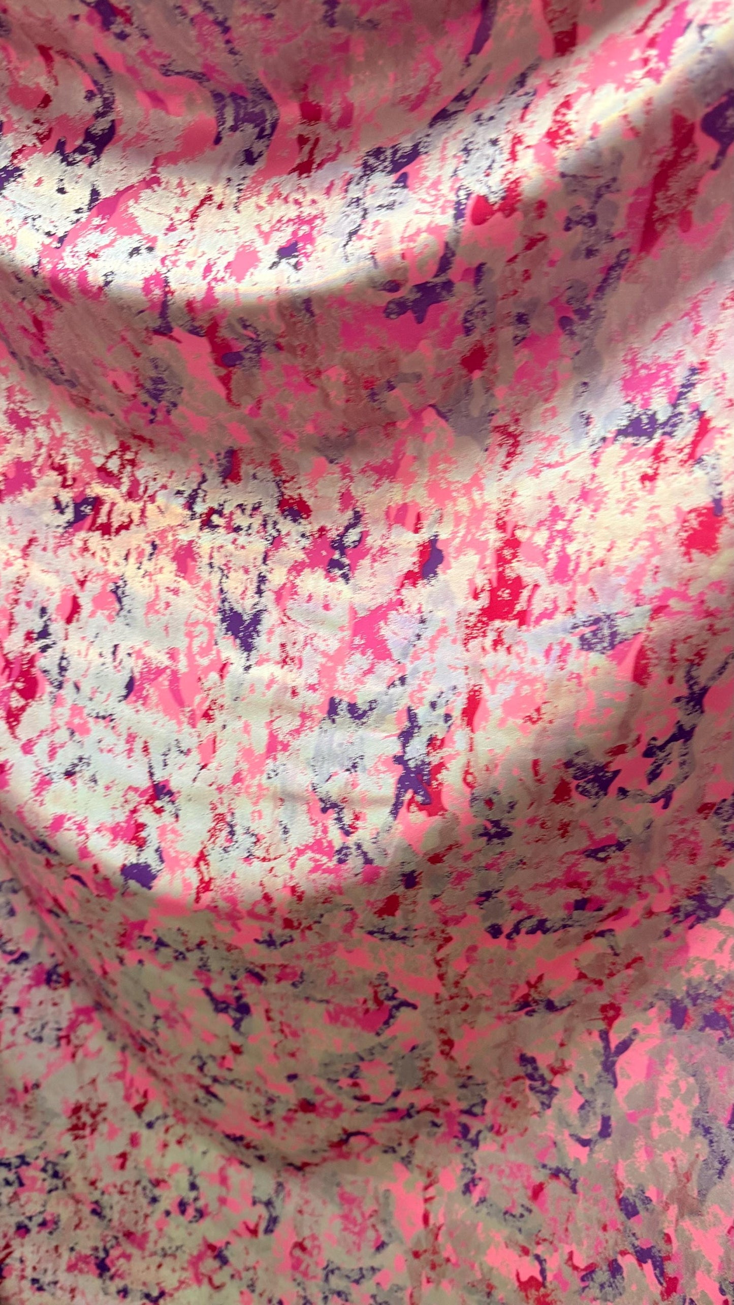 Flashy Camouflage design metallic nylon spandex 4way Stretch 58/60" Sold by the yd. Ships worldwide from Los Angeles California USA.