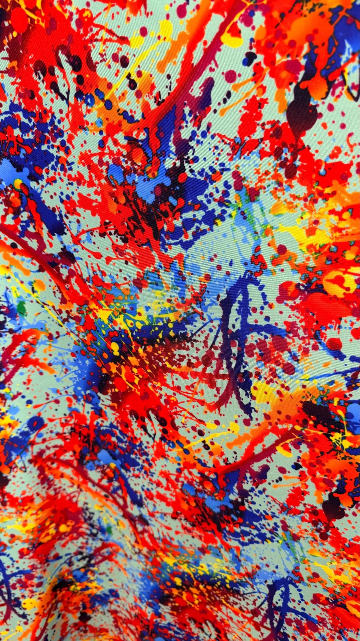 Graffiti paint design Multicolor nylon spandex 4- way stretch 58/60" sold by the YD. Ships worldwide from Los Angeles California USA