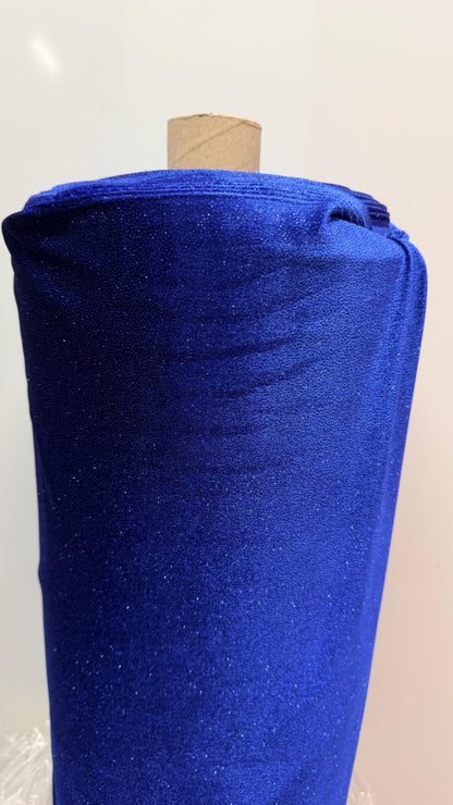 Stretch velvet with glitter Royal color heavy velvet 4way Stretch 58/60" Sold by the YD. Ships worldwide from Los Angeles California USA.