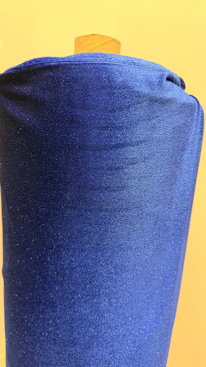 Stretch velvet with glitter Royal color heavy velvet 4way Stretch 58/60" Sold by the YD. Ships worldwide from Los Angeles California USA.