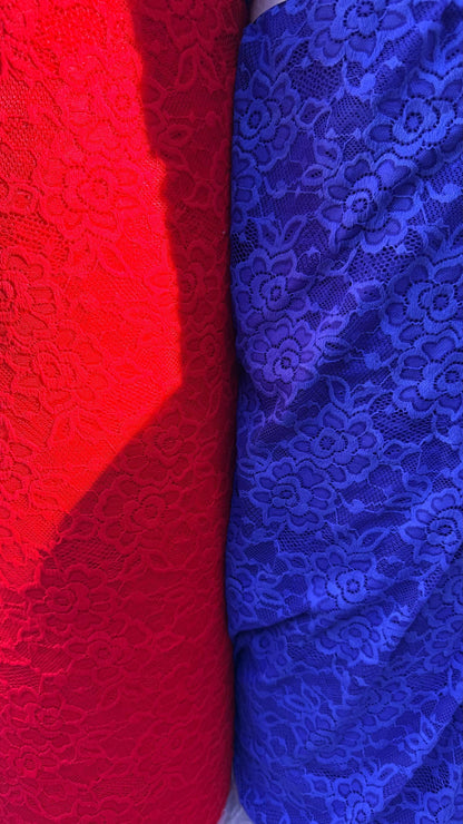 New Victoria Stretch lace design best quality of stretch lace 4-way 55/57” Sold by the YD. Ships Worldwide from Los Ángeles California USA