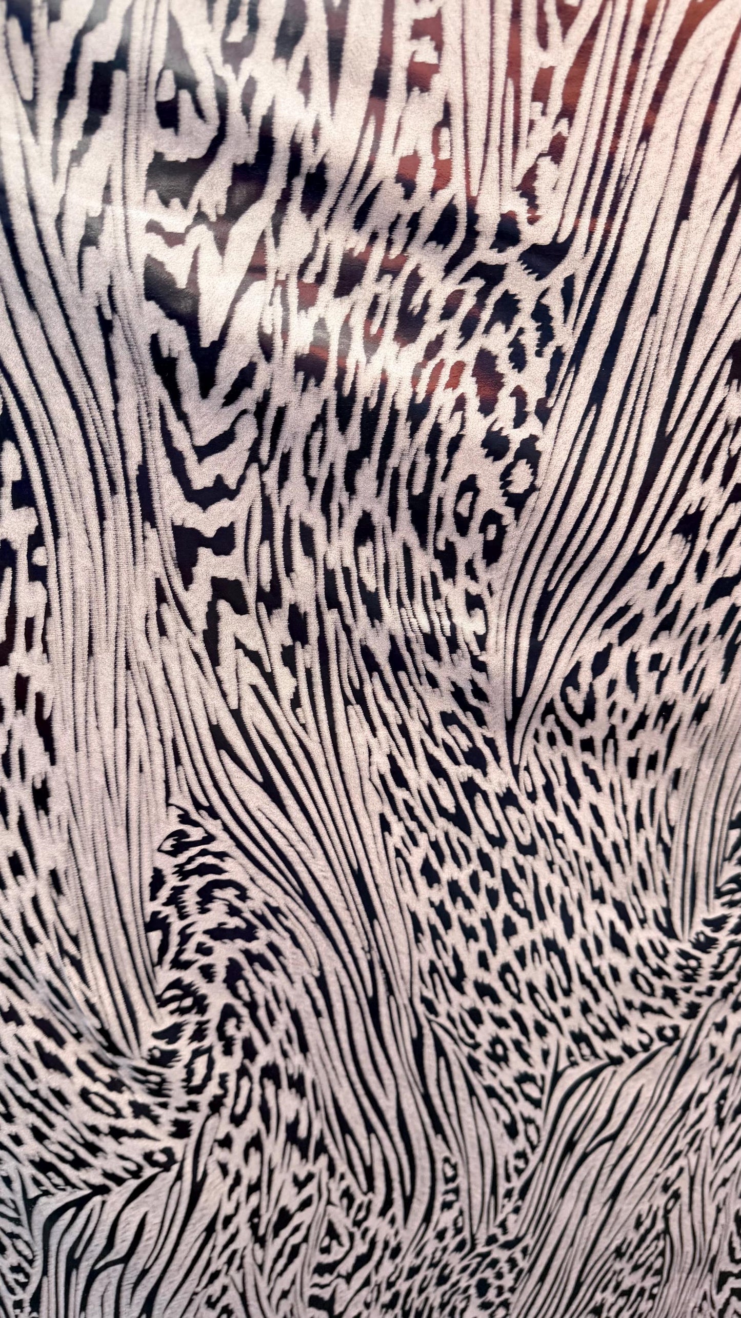 New Safari design Iridescent metallic nylon spandex 4way stretch 58/60" Sold by the yd. Ships worldwide from Los Angeles California USA.