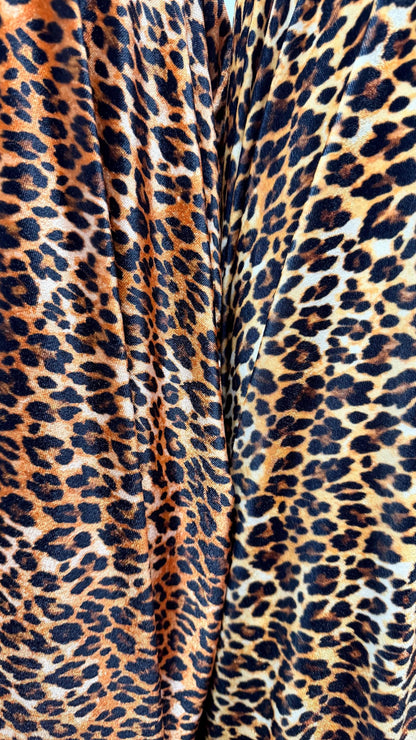 Leopard design Digital print on good quality stretch velvet 4way 58/60" Sold by the YD. Ships worldwide from Los Angeles California USA.
