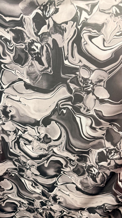 New Modern abstract lava design Black/White print on best quality of power mesh spandex 4-way stretch 58/60” Sold by the YD. Ships Worldwide