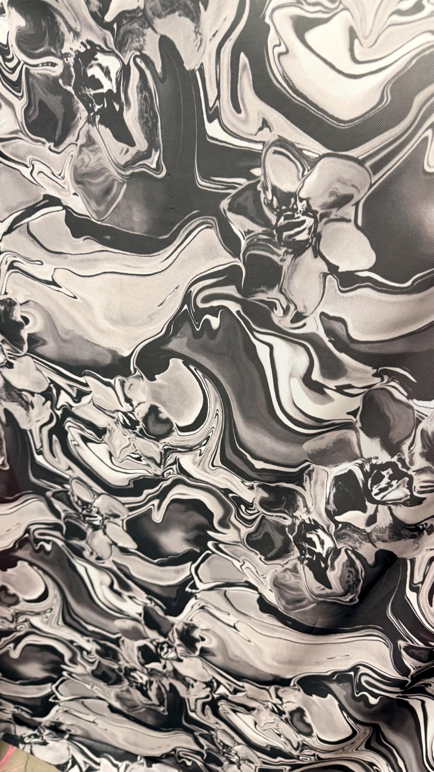 New Modern abstract lava design Black/White print on best quality of power mesh spandex 4-way stretch 58/60” Sold by the YD. Ships Worldwide