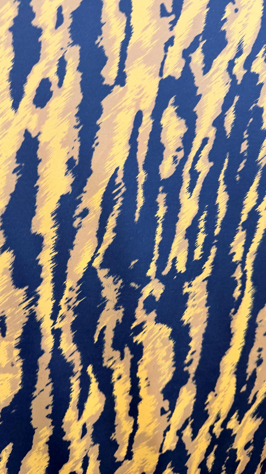 New Exotic Tiger design Gold/ black print on nylon spandex 4way stretch 58/60" Sold by the YD. Ships worldwide from Los Angeles California