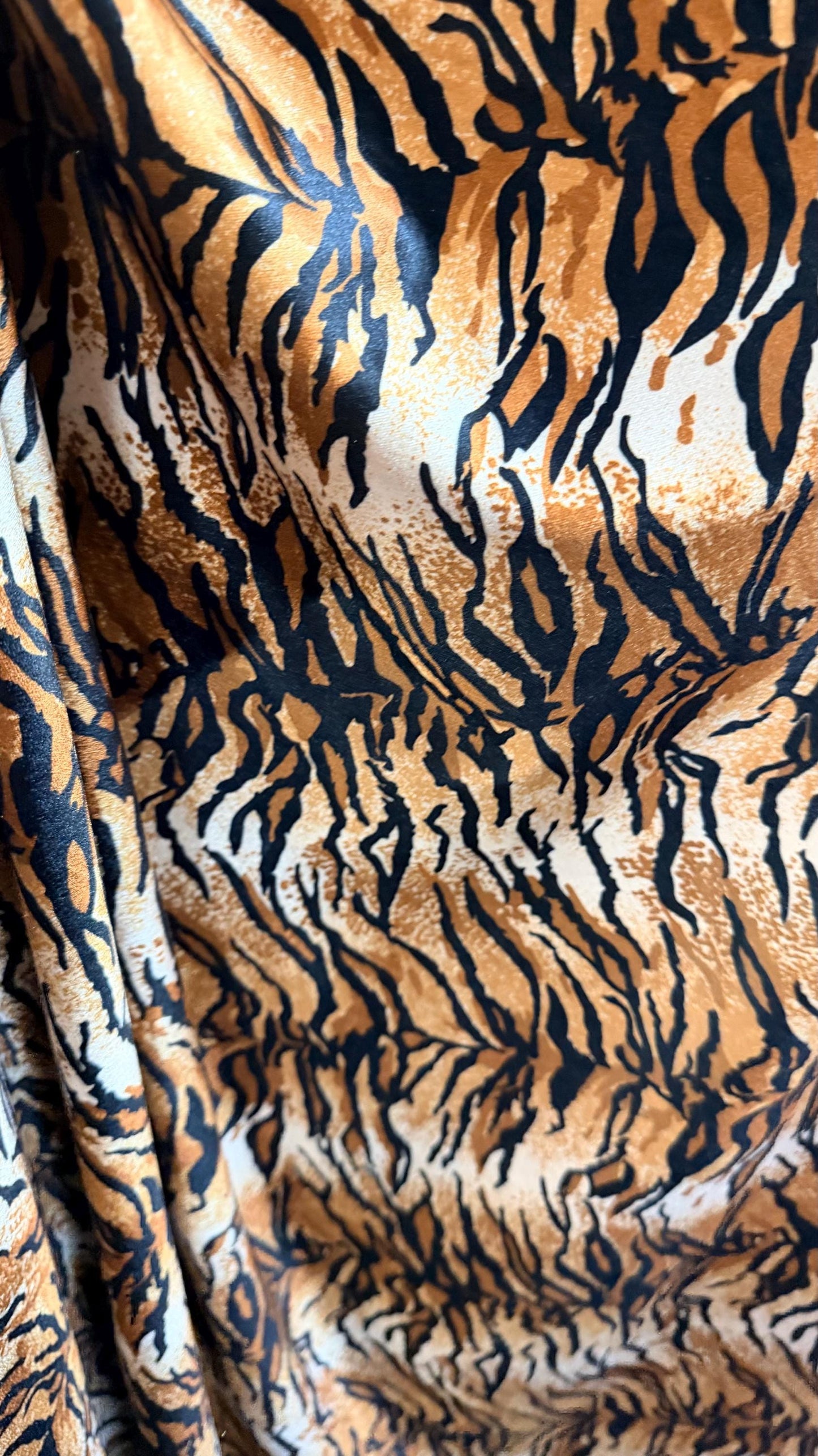 New Tiger Pug Exotic design  brown/gold heavy stretch velvet 4way 420 gsm 58/60" Sold by the YD. Ships worldwide from Los Angeles California