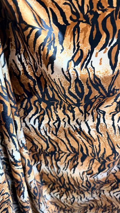 New Tiger Pug Exotic design  brown/gold heavy stretch velvet 4way 420 gsm 58/60" Sold by the YD. Ships worldwide from Los Angeles California