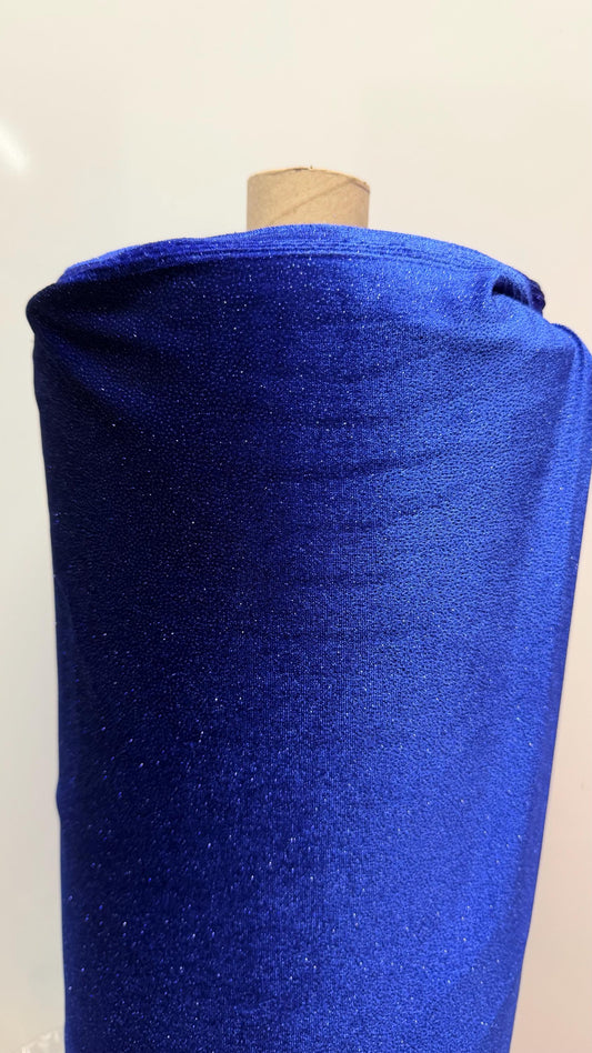 Stretch velvet with glitter Royal color heavy velvet 4way Stretch 58/60" Sold by the YD. Ships worldwide from Los Angeles California USA.