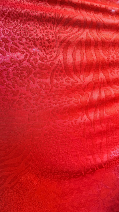 New Safari design embossed nylon spandex 4-way stretch with foil  58/60” Sold by the YD. Ships Worldwide from Los Angeles California USA