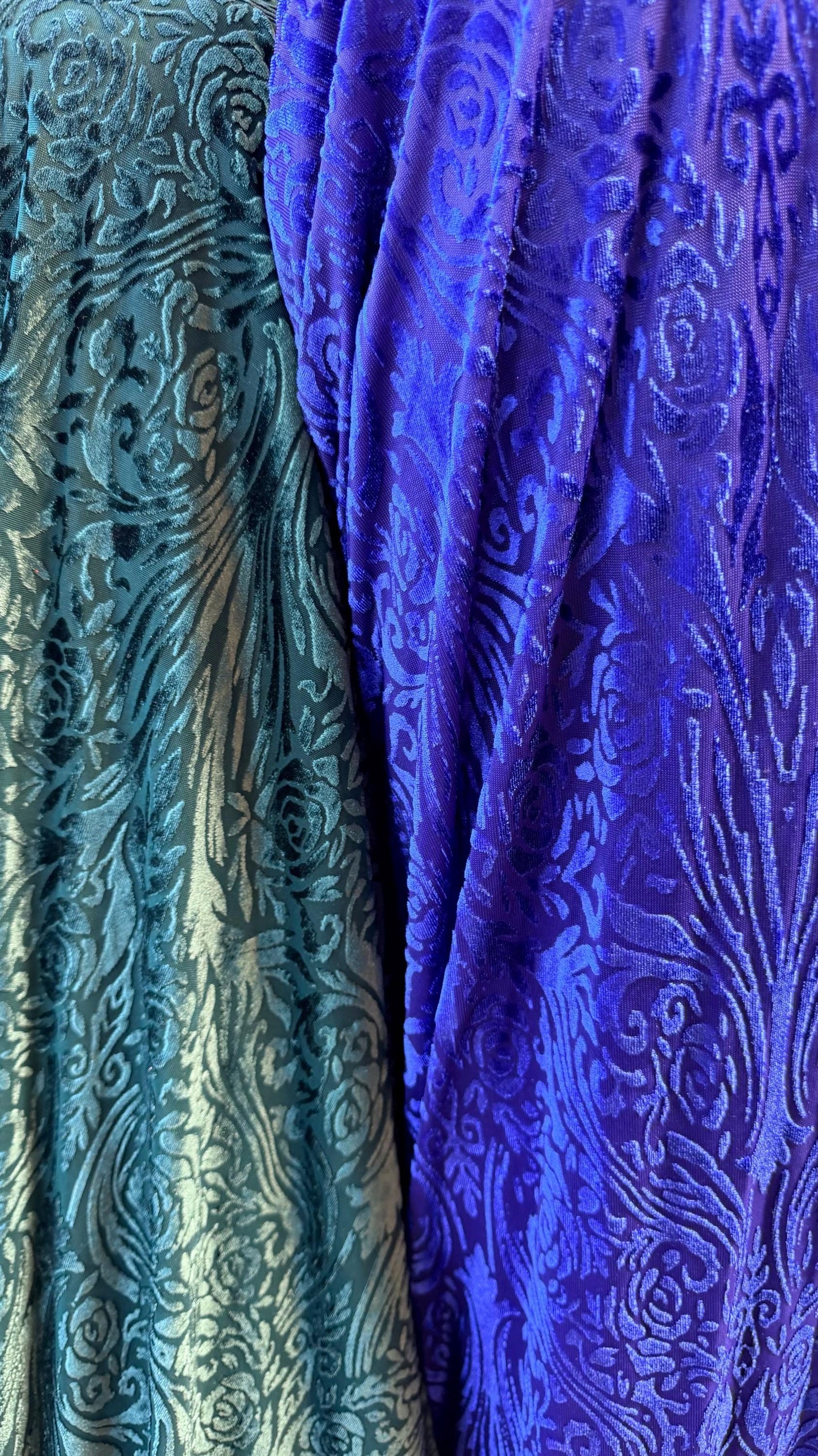 New burnout velvet exotic Flower abstract design  4way Stretch 58/60" Sold by the YD. Ships worldwide from Los Angeles California USA
