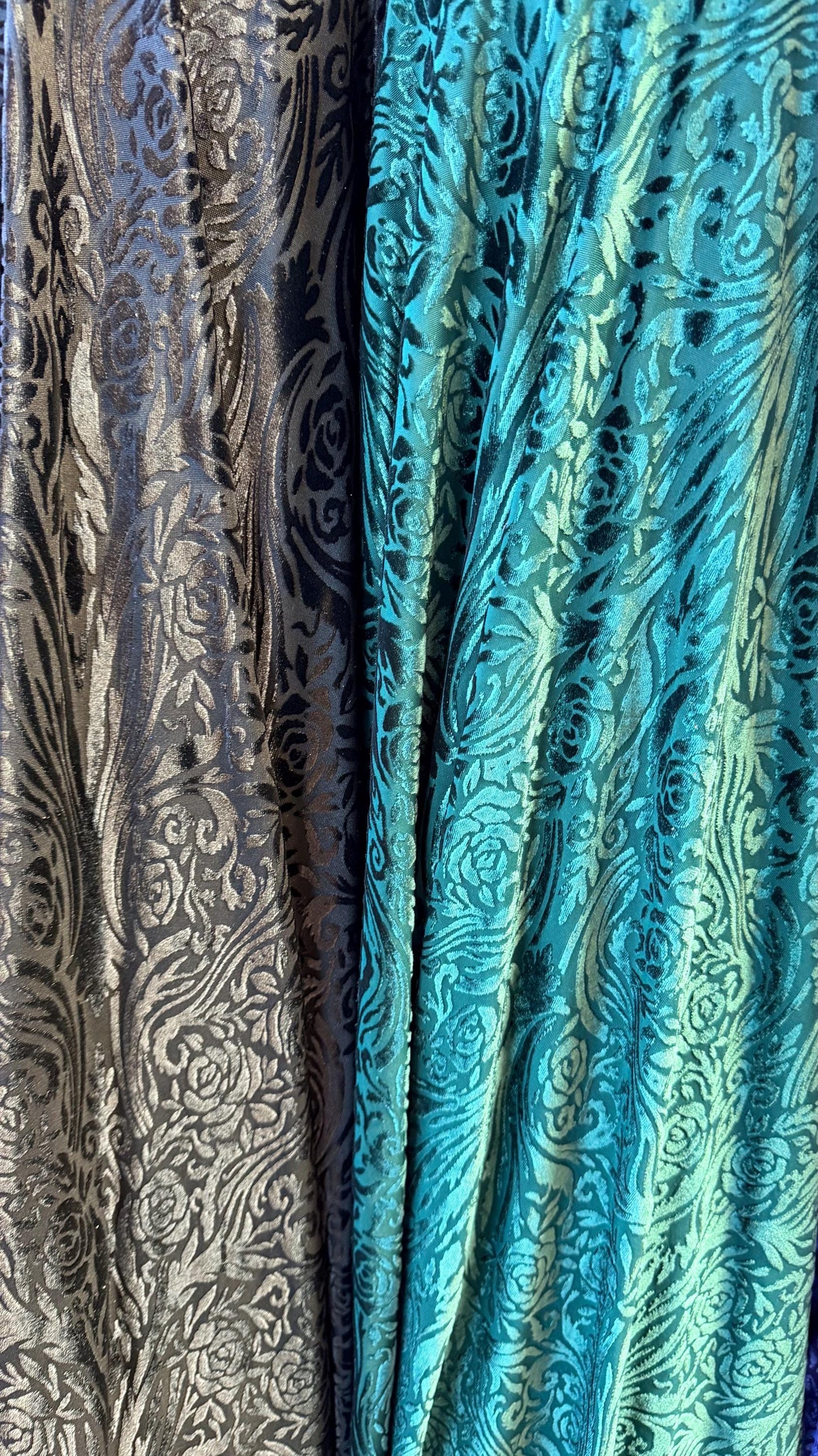 New burnout velvet exotic Flower abstract design  4way Stretch 58/60" Sold by the YD. Ships worldwide from Los Angeles California USA