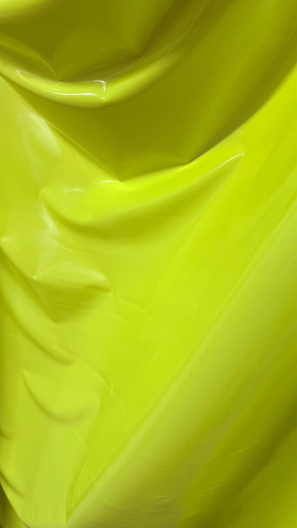 New Latex Neon Yellow Hipster coated poly spandex 4-way stretch Polyurethane coated ideal for performance costumes and cosplay 58/60”