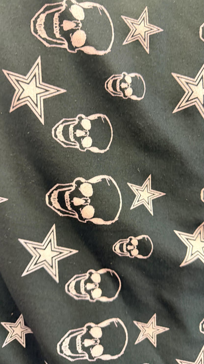 New Heavy Ponte Roma spandex skulls design  2-way stretch  58/60” Sold by the YD. Ships worldwide from Los Angeles California USA