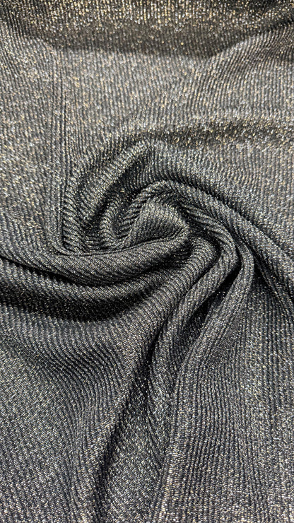 New Lurex Ribbed knit Spandex black/gold  4-way stretch 48/50” Metallic Ribbed  sold by the YD. High quality fabrics by AlexLAFabrics
