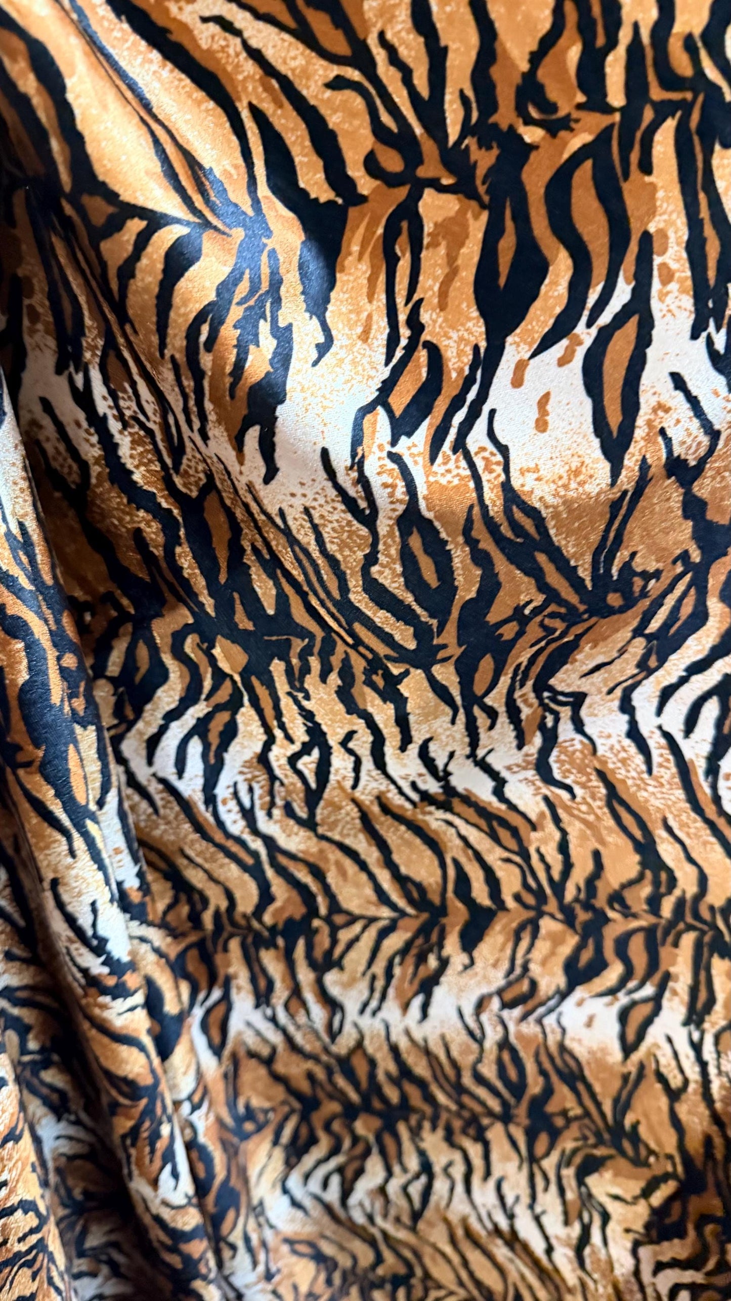 New Tiger Pug Exotic design  brown/gold heavy stretch velvet 4way 420 gsm 58/60" Sold by the YD. Ships worldwide from Los Angeles California