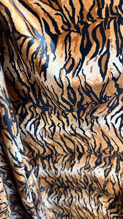 New Tiger Pug Exotic design  brown/gold heavy stretch velvet 4way 420 gsm 58/60" Sold by the YD. Ships worldwide from Los Angeles California