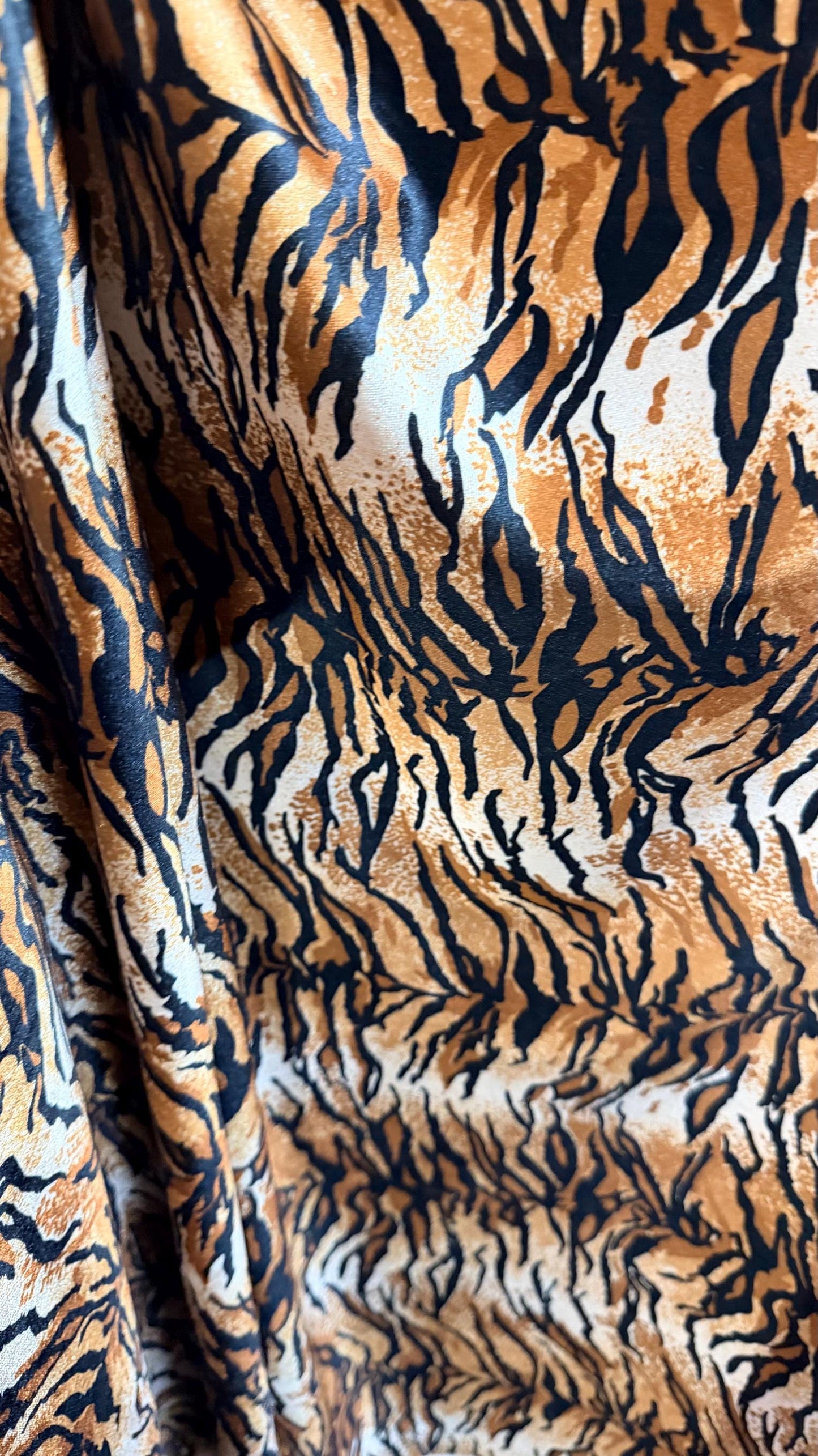 New Tiger Pug Exotic design  brown/gold heavy stretch velvet 4way 420 gsm 58/60" Sold by the YD. Ships worldwide from Los Angeles California