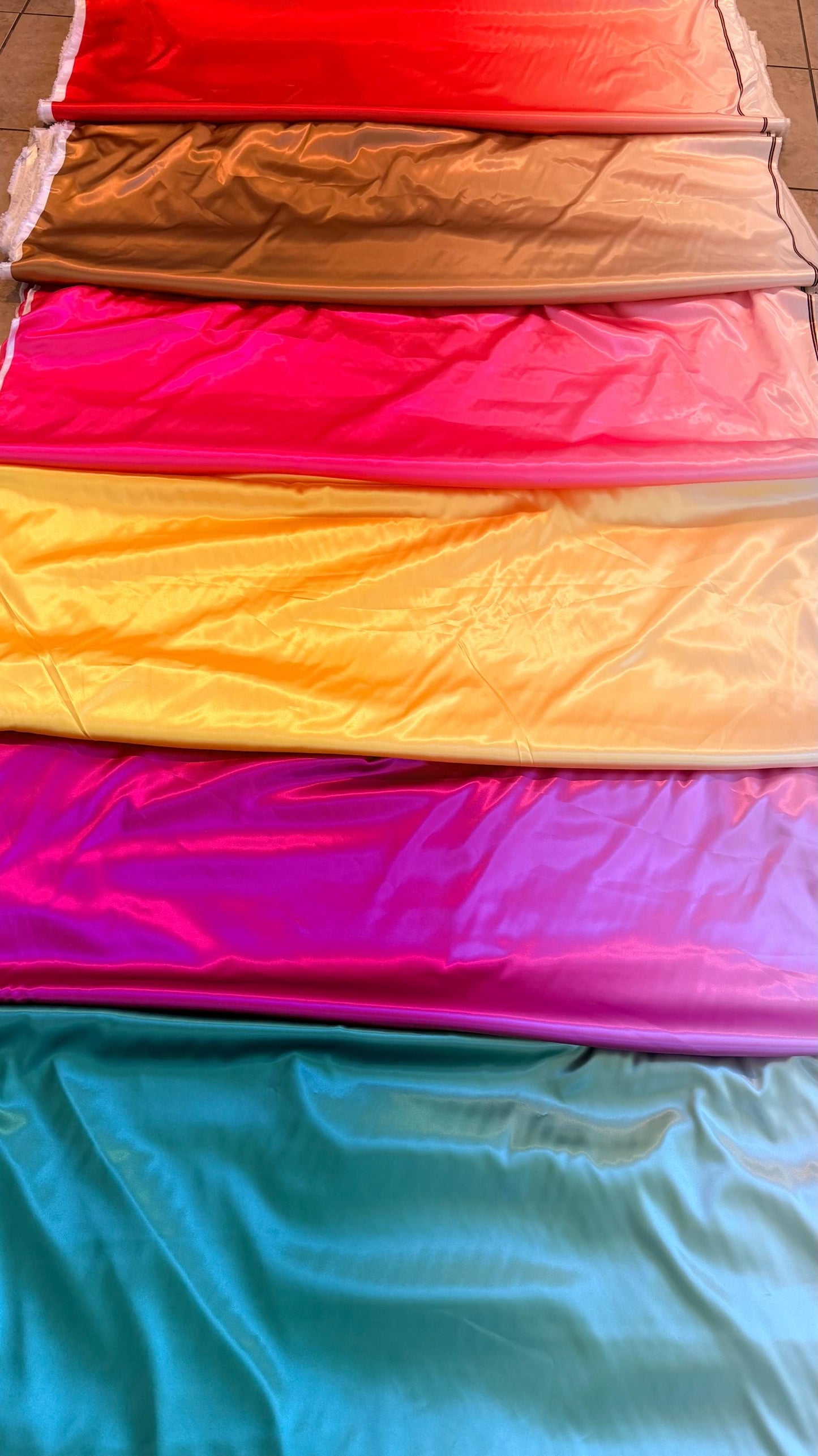 Ombre Deluxe design on silky satin non stretch best quality  in the market 60” Sold by the YD. Ships Worldwide from Los Angeles California