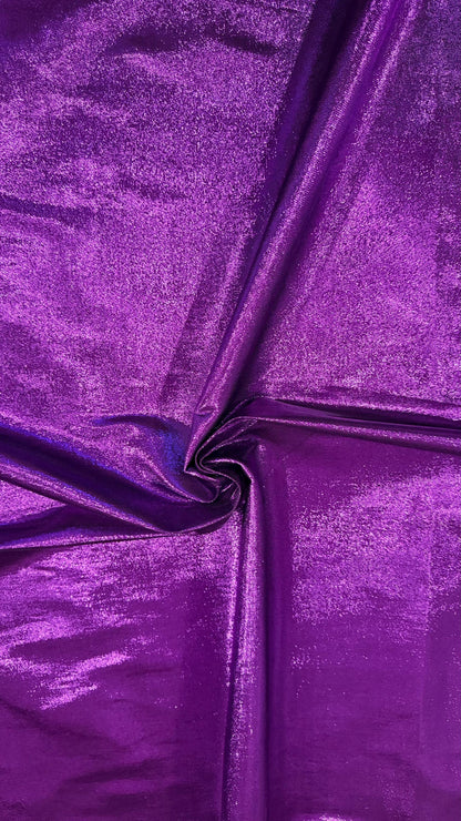 Luxury metallic Purple Lurex lame spandex 4-way stretch Best quality in the market 44/45” Sold by the YD. High quality fabrics by AlexLAFabr