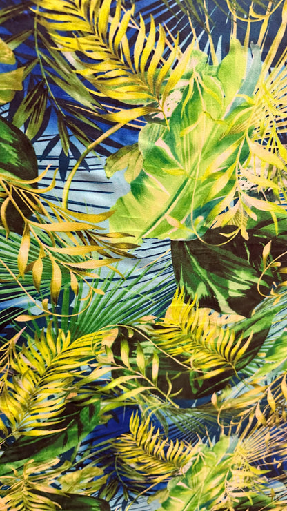 New Tropical Jlo Fashion design print on great quality of nylon spandex 4way stretch 58/60" Sold by the YD Ships worldwide from Los Angeles