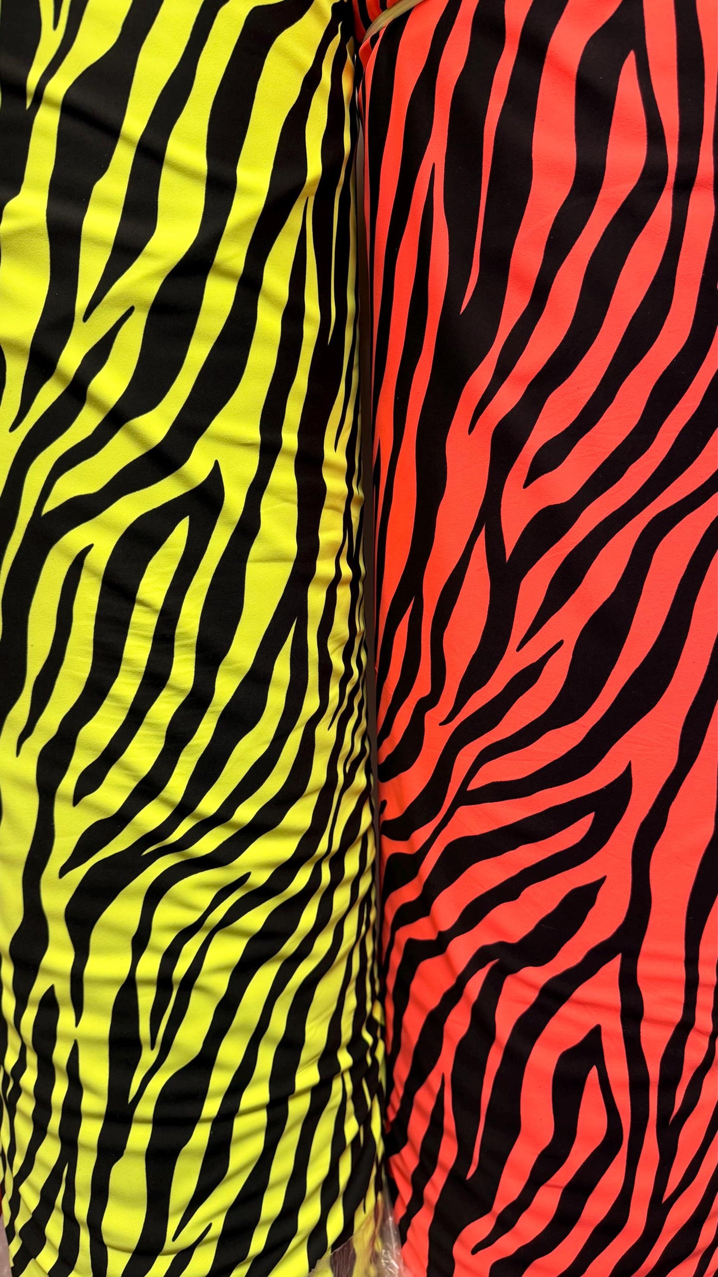 New Exotic Classic Zebra design Neon Colors  print on best quality of nylon spandex 4-way stretch 58/60” Sold by the YD.