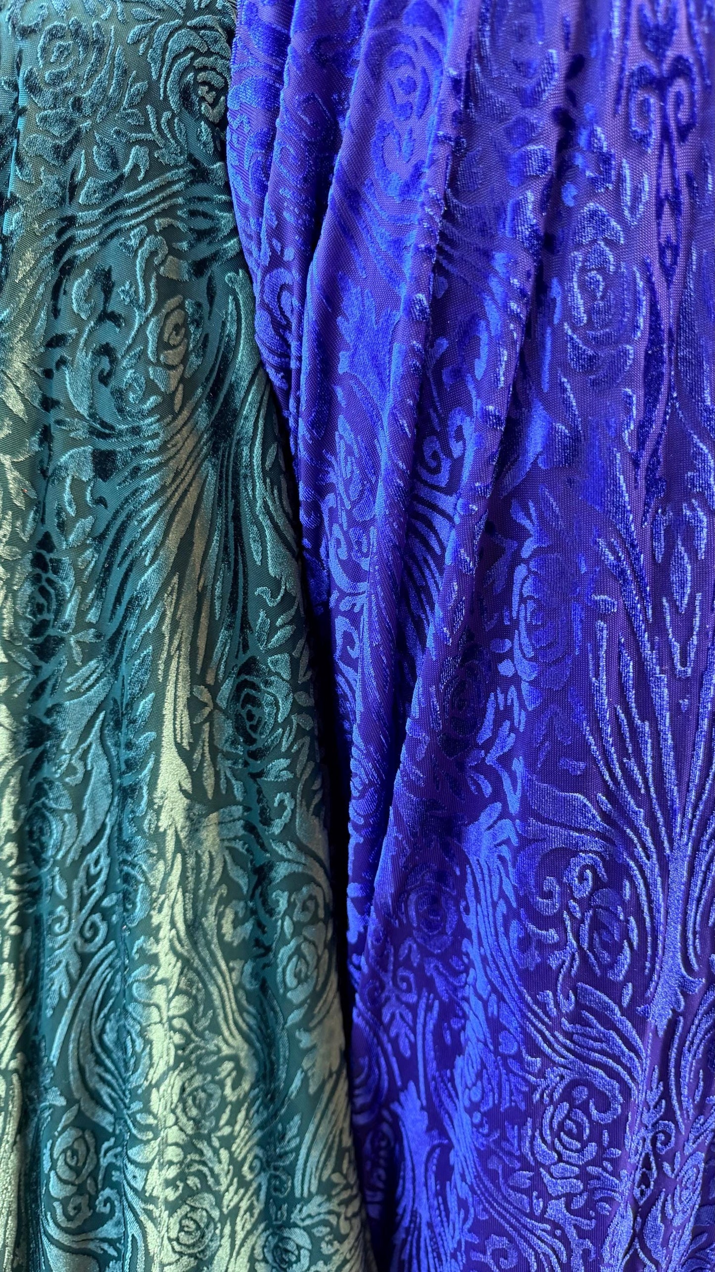 New burnout velvet exotic Flower abstract design  4way Stretch 58/60" Sold by the YD. Ships worldwide from Los Angeles California USA