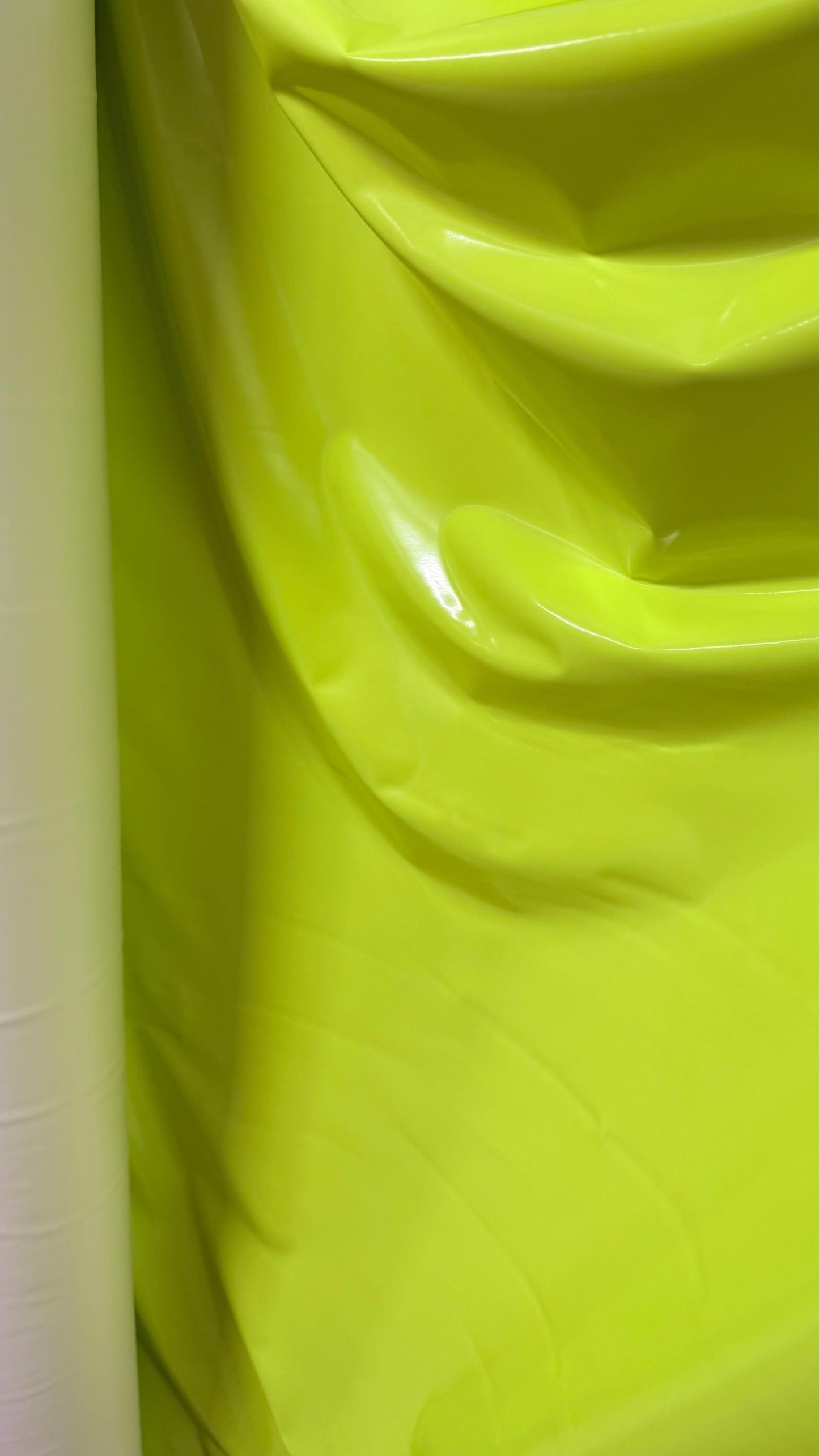 New Latex Neon Yellow Hipster coated poly spandex 4-way stretch Polyurethane coated ideal for performance costumes and cosplay 58/60”