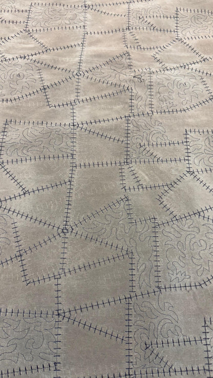 Frankenstein design on Micro suede denim base  Taupe/brown non  stretch 58/60” Sold by the YD. Ships Worldwide from Los Angeles California