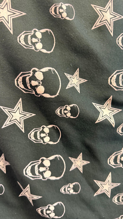 New Heavy Ponte Roma spandex skulls design  2-way stretch  58/60” Sold by the YD. Ships worldwide from Los Angeles California USA