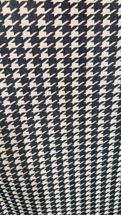 Houndstooth design Silver/Black on Metallic Lurex spandex 2-way stretch 58/60” High quality fabrics by AlexLAFabrics
